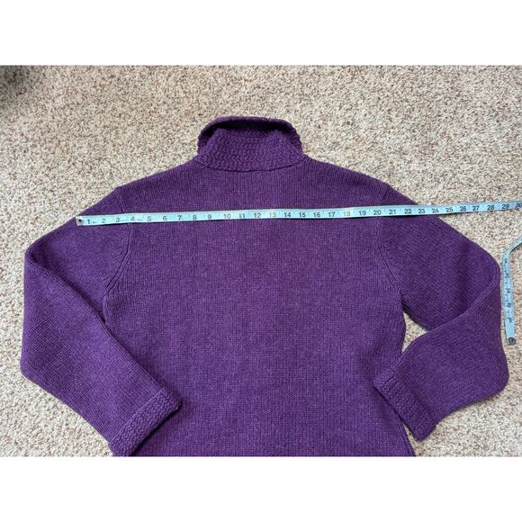 TALBOTS Women's Cardigan Sweater, Size Medium, 100% Wool;  Plum/Purple - Picture 6 of 9